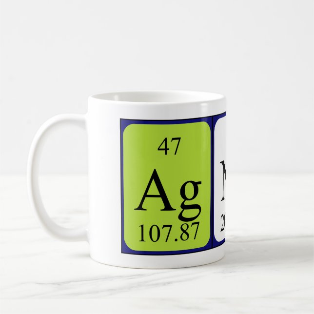 Agnese nom de table périodique mug (Gauche)