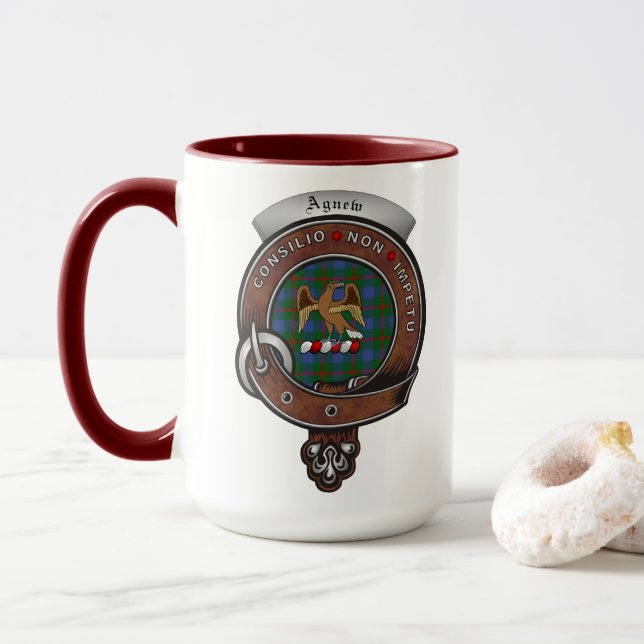 Agnew Clan Abzeichen Combo 15oz Tasse (Mit Donut)