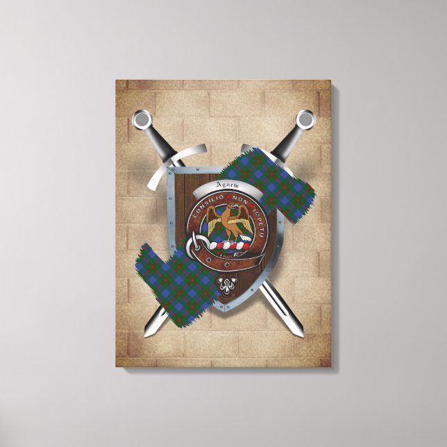 Agnew Clan Abzeichen Crossed Schwerter Canvas Prin Leinwanddruck (Vorderseite)