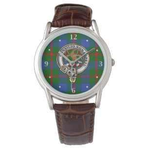 Agnew Clan Abzeichen & Tartan Armbanduhr