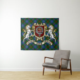 Agnew Clan Abzeichen & Tartan Wandteppich