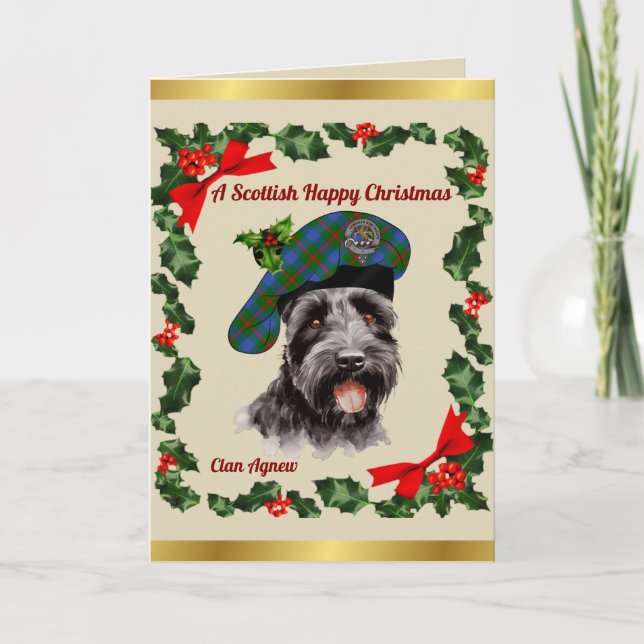 Agnew Scottie Dog Personalisiert Xmas Karte (Vorderseite)