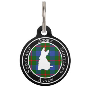 Agnew Tartan & Scottie Dog Personalisiert Haustiermarke