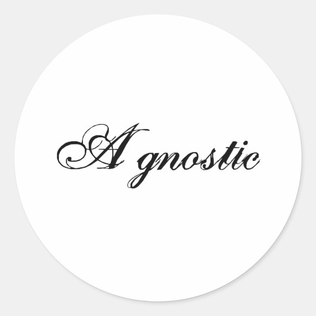 Agnostik (Script) Runder Aufkleber (Vorderseite)