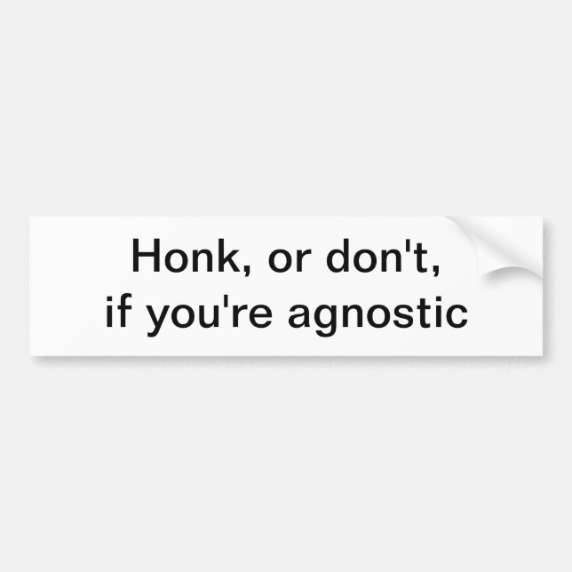 agnostischer Autoaufkleber (Vorne)