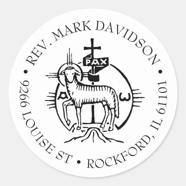 Agnus Dei Lamb des Gottesfürsten Runder Aufkleber (Vorderseite)