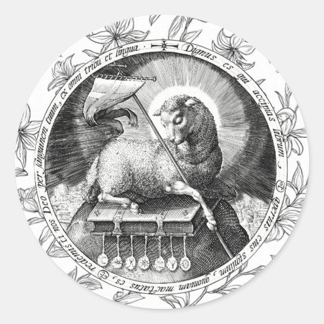 Agnus Dei Lamb of God Round Sticker  (Vorderseite)
