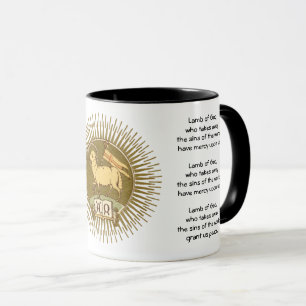 Agnus Dei (Lamm Gottes) mit Gebeten Kaffeetasse