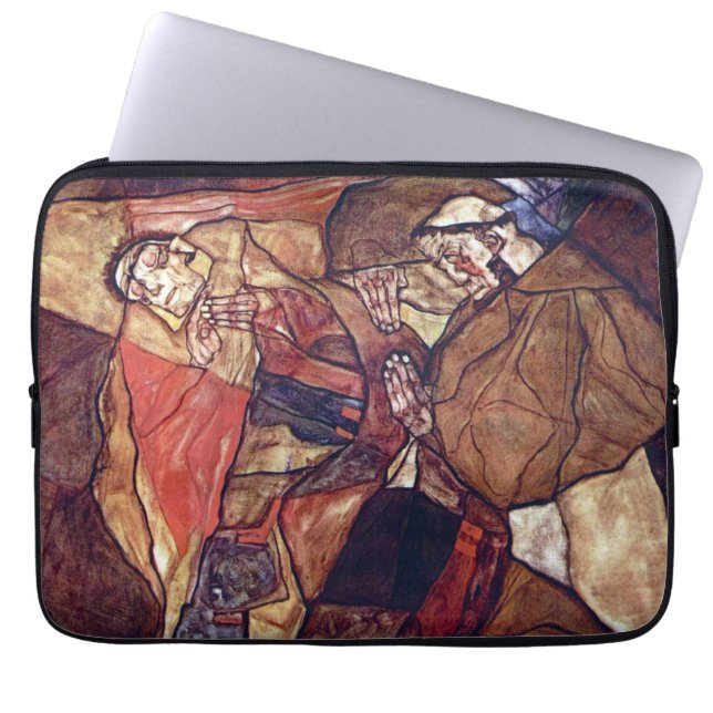 Agonie, der Todekampf von Egon Schiele Laptopschutzhülle (Vorderseite)