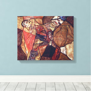 Agonie, der Todekampf von Egon Schiele Leinwanddruck
