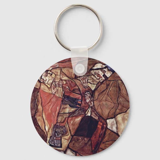 Agonie (Der Todeskampf) von Schiele Egon Schlüsselanhänger (Vorderseite)