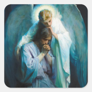 Agonie im Garten, 1898 von Frans Schwartz Quadratischer Aufkleber