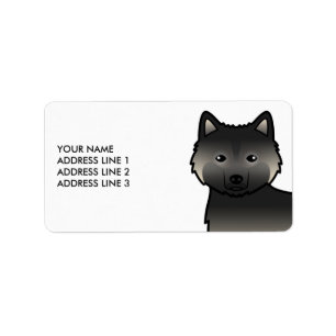 Agouti Alaskan Malamute Cartoon Hund & Benutzerdef Adressaufkleber