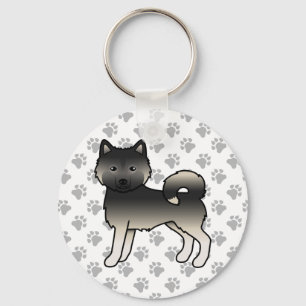 Agouti Alaskan Malamute Süßer Cartoon-Hund & Pfote Schlüsselanhänger