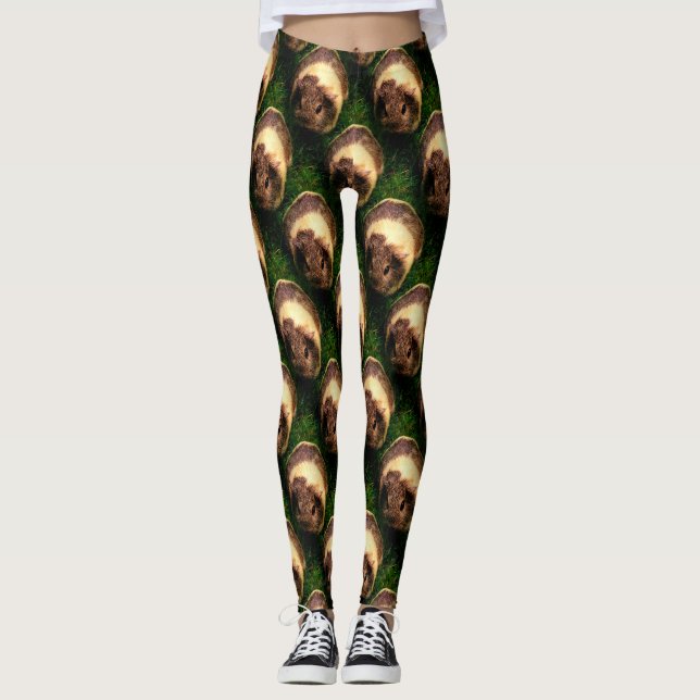 Agouti-Guinea Schweinefleisch im Gras Leggings (Vorderseite)
