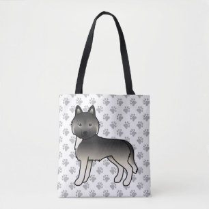 Agouti Siberian Husky Cartoon Dog & Paws Tasche