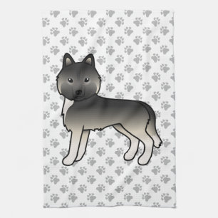Agouti Siberian Husky Niedlich Cartoon Dog Geschirrtuch