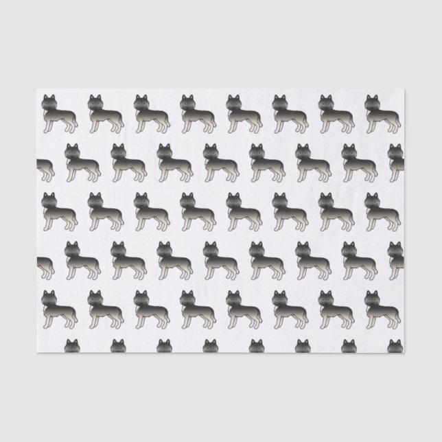 Agouti Siberian Husky Niedlich Dog Muster Seidenpapier (Vorderseite)