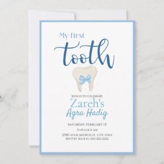 Agra Hadig - Armenian First Tooth Blue Einladung