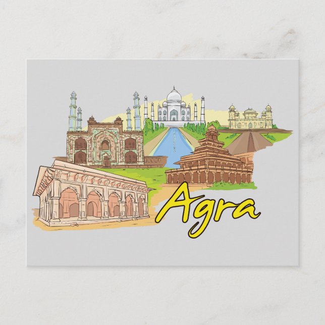 Agra, Indien Berühmte Stadt Postkarte (Vorderseite)