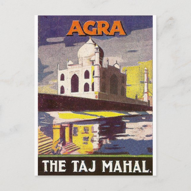 Agra, Taj Mahal Mausoleum, Indien. Vintage Postkarte (Vorderseite)