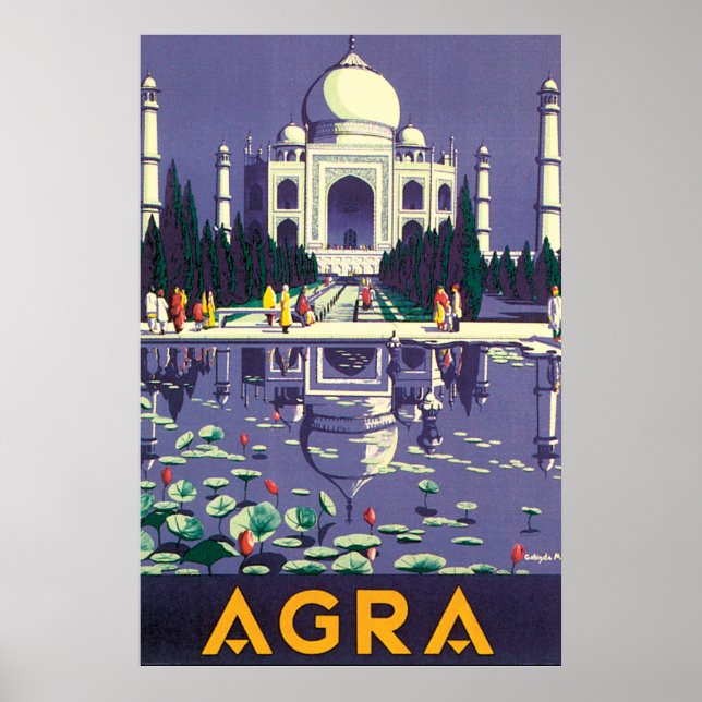 Agra Vintage Travel Poster (Vorne)