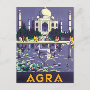 Agra Vintage Travel Poster Postkarte