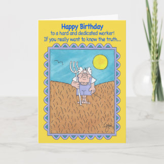 AGRICULTEUR DANS la carte d'anniversaire de CHAMP