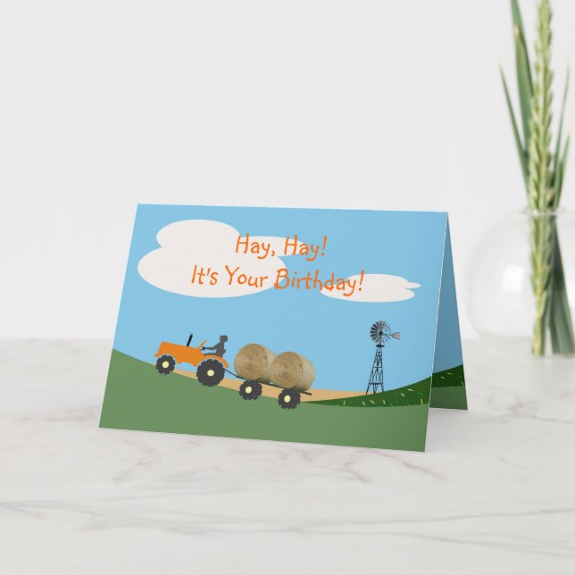 Agriculteur sur la carte d'anniversaire de (Devant)