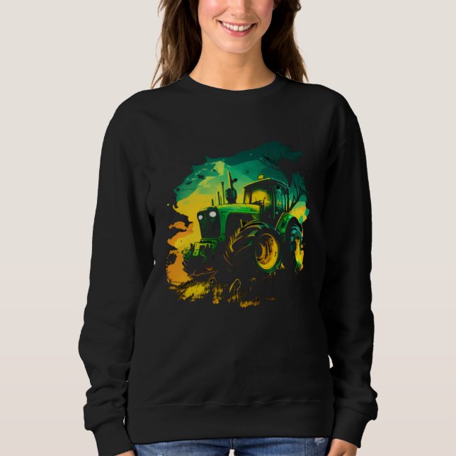 Agriculture farmers driving thick trekkers tractor sweatshirt (Vorderseite)
