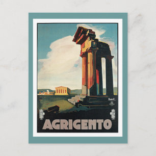 Agrigento Italy Vintage Travel Postkarte