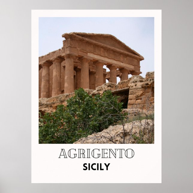 Agrigento Sicily Italy Travel Poster (Vorne)