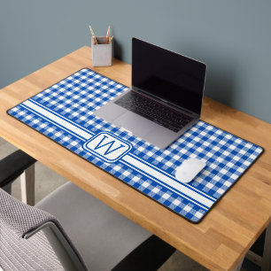 Agritourisme Bleu et Blanc En vichy Plaid Monogram