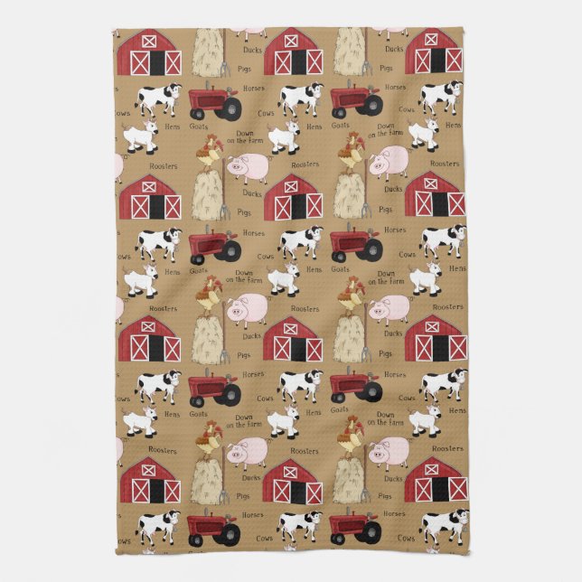 Agritourisme motif Country Serviette de cuisine (Vertical)