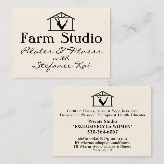Agrostudio Pilates & Fitness Yoga Visitenkarte (Vorne/Hinten)