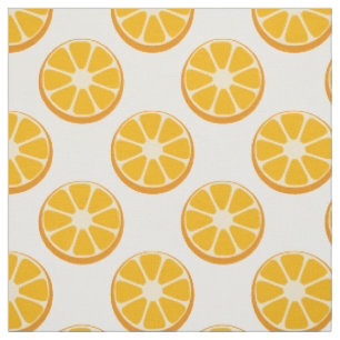 agrumes orange tranches tissu motif
