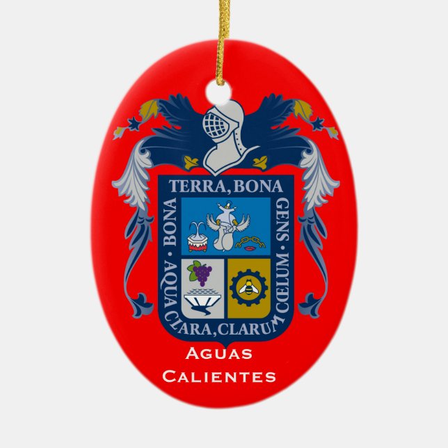 Aguascalientes*, Mexiko-Weihnachtsverzierung Keramik Ornament (Vorne)