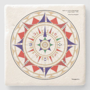 Aguiar Wind-Rose Steinuntersetzer
