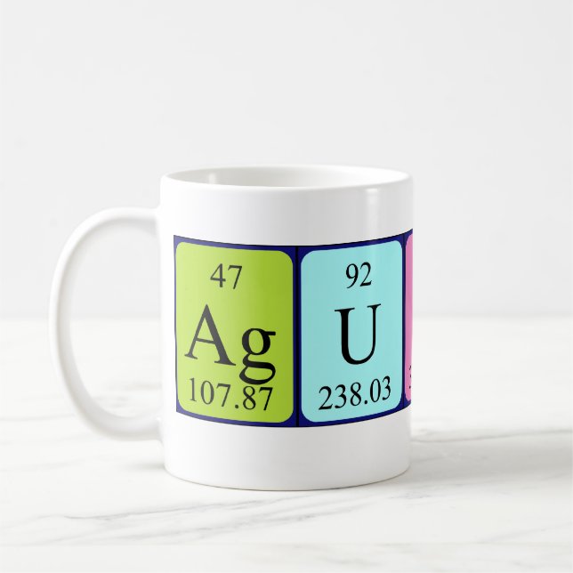 Agustin Namen-Tasse periodischer Tabelle Kaffeetasse (Links)