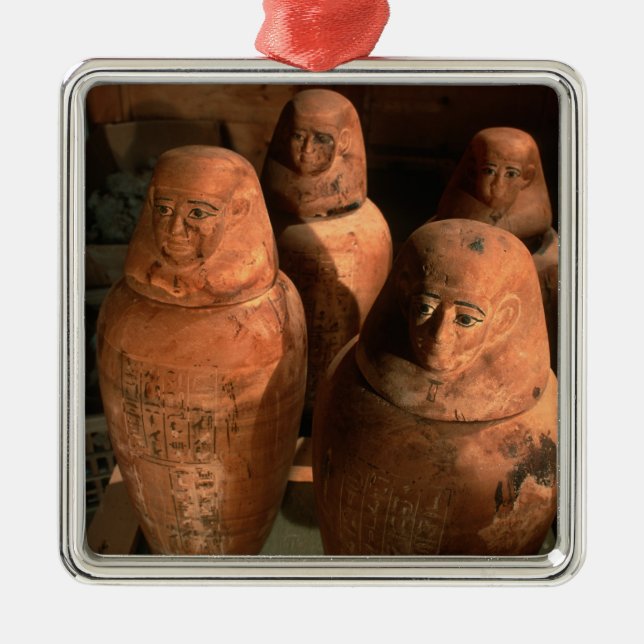 Ägypten, 26. Dynastie Canopic-Gläser gefunden in A Silbernes Ornament (Vorne)