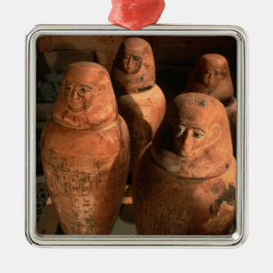 Ägypten, 26. Dynastie Canopic-Gläser gefunden in Silbernes Ornament