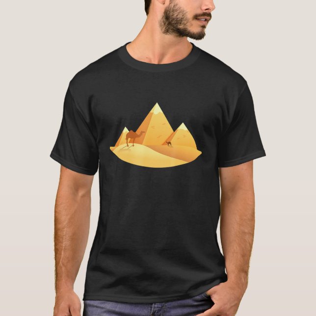 Ägypten 3 Pyramiden Kamel und Wüste T-Shirt (Vorderseite)