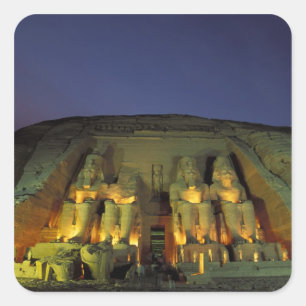 Ägypten, Abu Simbel, Kolossale Figuren von Ramses Quadratischer Aufkleber