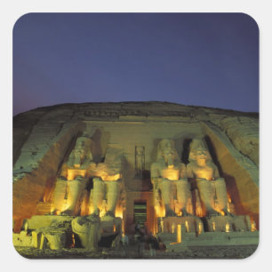 Ägypten, Abu Simbel, Kolossalfiguren von Ramesses Quadratischer Aufkleber