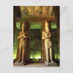 Ägypten, Abu Simbel, Statue von Ramses II., Postkarte