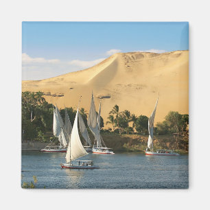 Ägypten, Assuan, Nil, Felucca-Segelschiffe, 2 Magnet