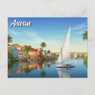 Ägypten Assuan nubisches Dorf Reise Postkarte