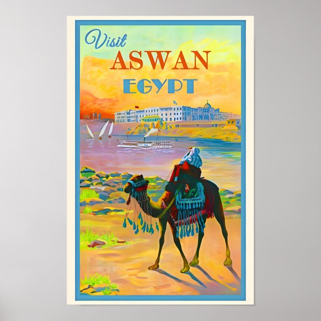 Ägypten-Aswan Reiseplakat Poster (Vorne)