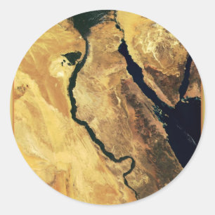 Ägypten aus dem Weltraum Runder Aufkleber
