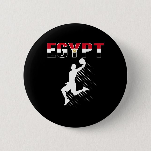 Ägypten Basketball Fans Jersey - Ägyptischer Flagg Button (Vorderseite)